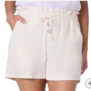 New Hang Ten Women's Linen Blend Short cream S M L drawstring